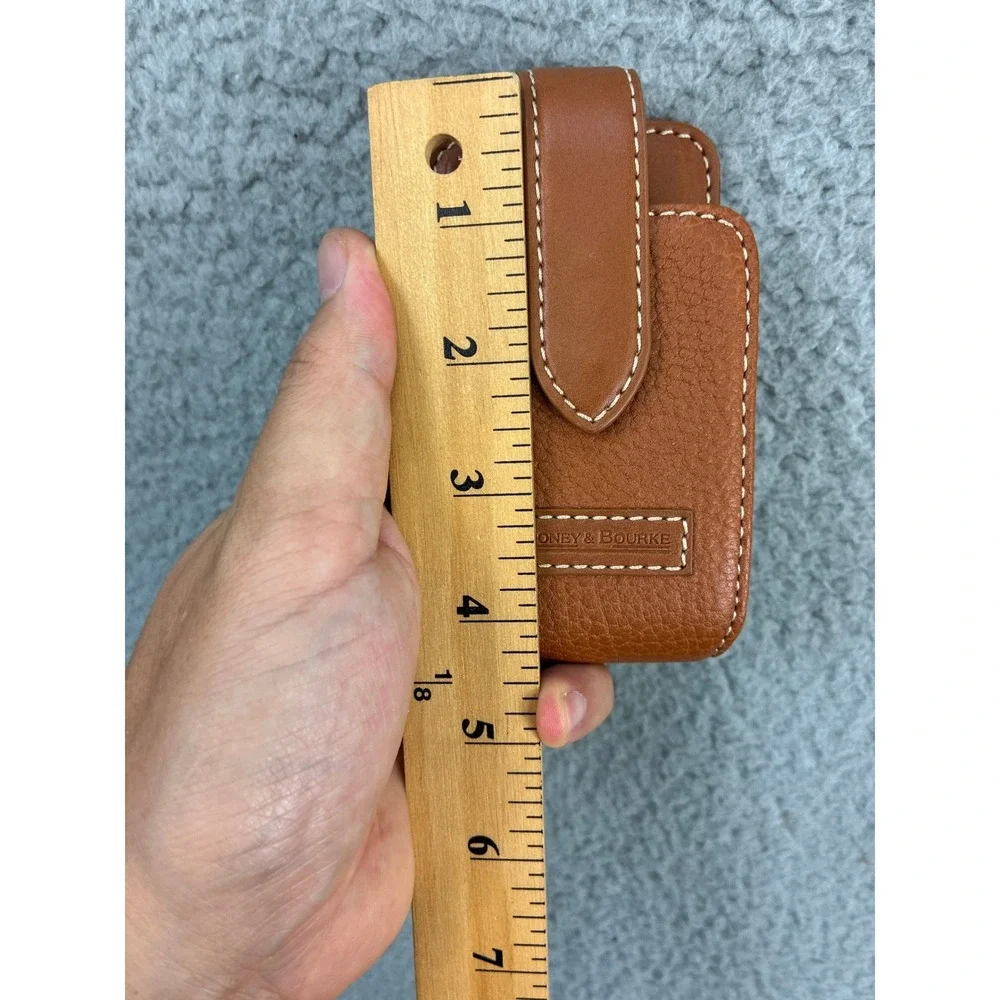 Dooney & Bourke Pebbled Cell Phone Holster Pouch Case Womens OS Brown Vintage